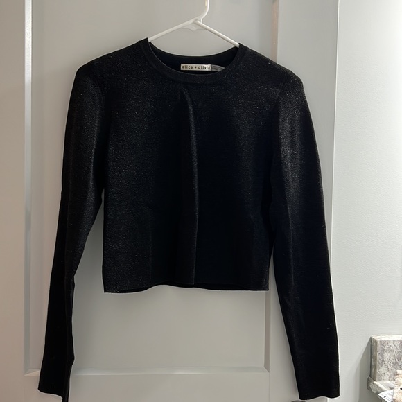 Alice & Olivia cropped sparkle sweater. Worn once - Picture 4 of 6